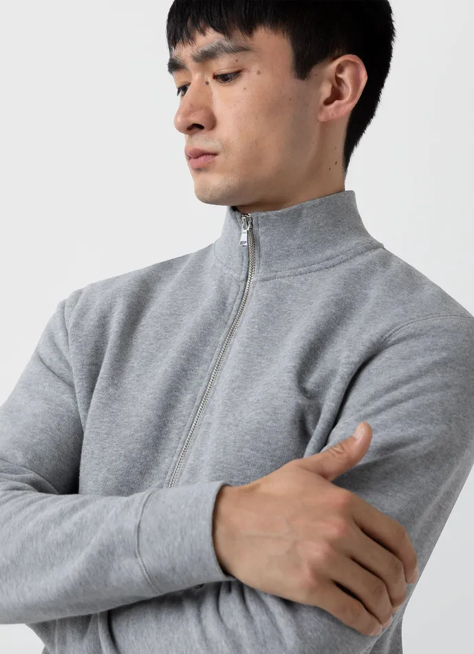 ussunspel Half Zip Loopback Sweatshirt Grey Melange Men Sweatshirts and Sweatpants ussunspel Half Zip Loopback Sweatshirt Grey Melange Men Sweatshirts and Sweatpants