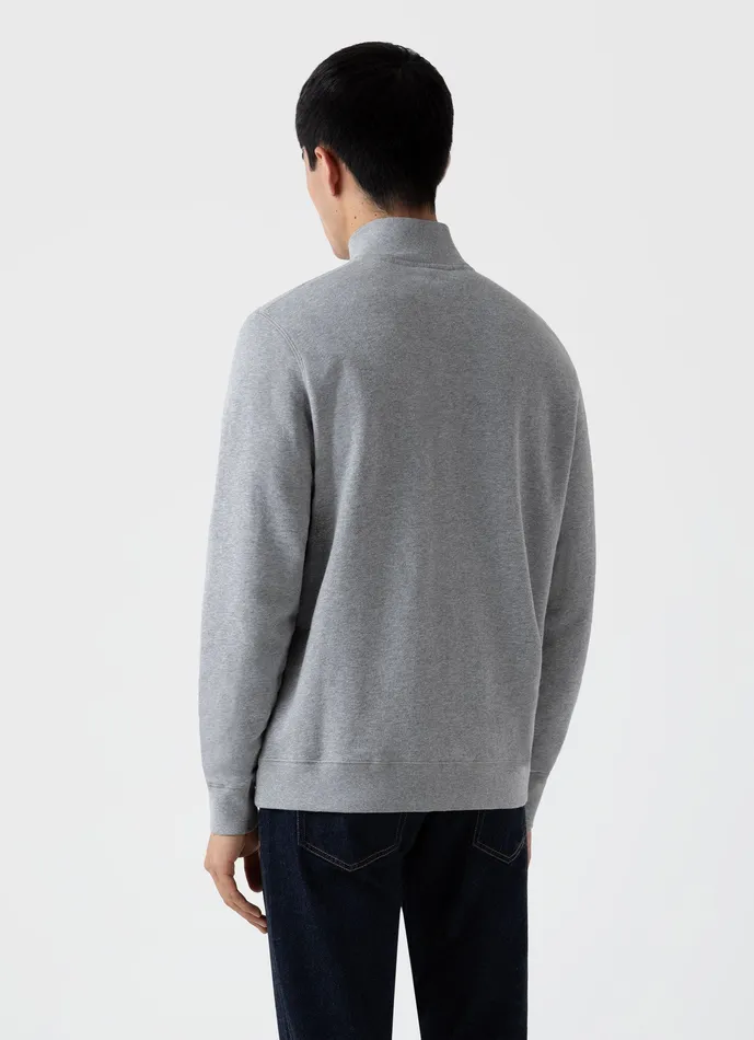 ussunspel Half Zip Loopback Sweatshirt Grey Melange Men Sweatshirts and Sweatpants ussunspel Half Zip Loopback Sweatshirt Grey Melange Men Sweatshirts and Sweatpants