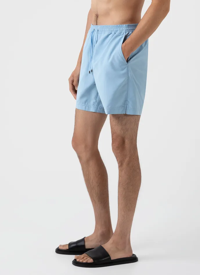 ussunspel Swimwear Men Drawstring Swim Shorts Light Blue