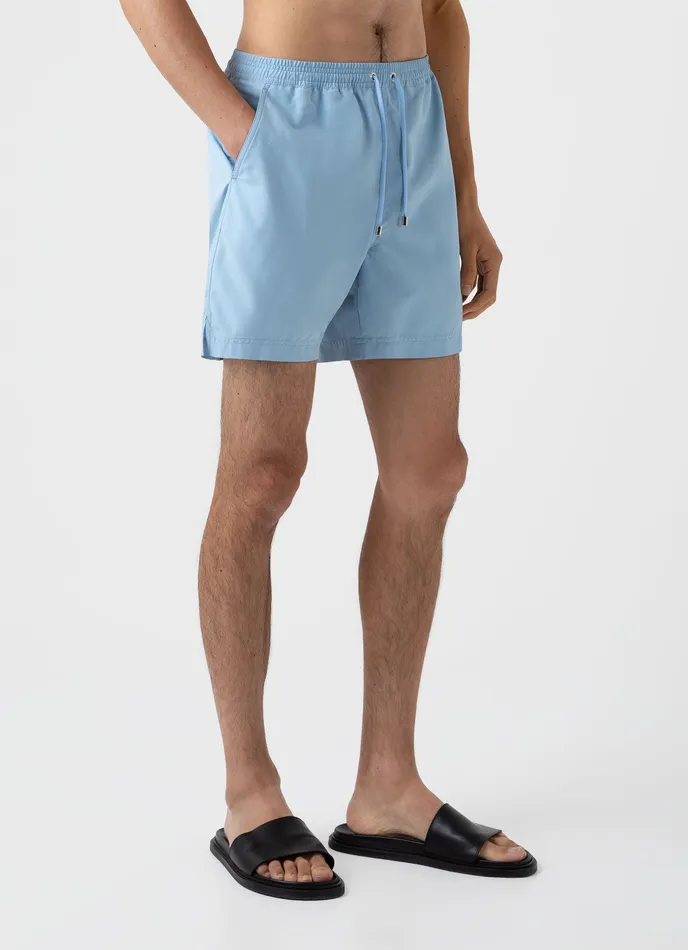 ussunspel Swimwear Men Drawstring Swim Shorts Light Blue