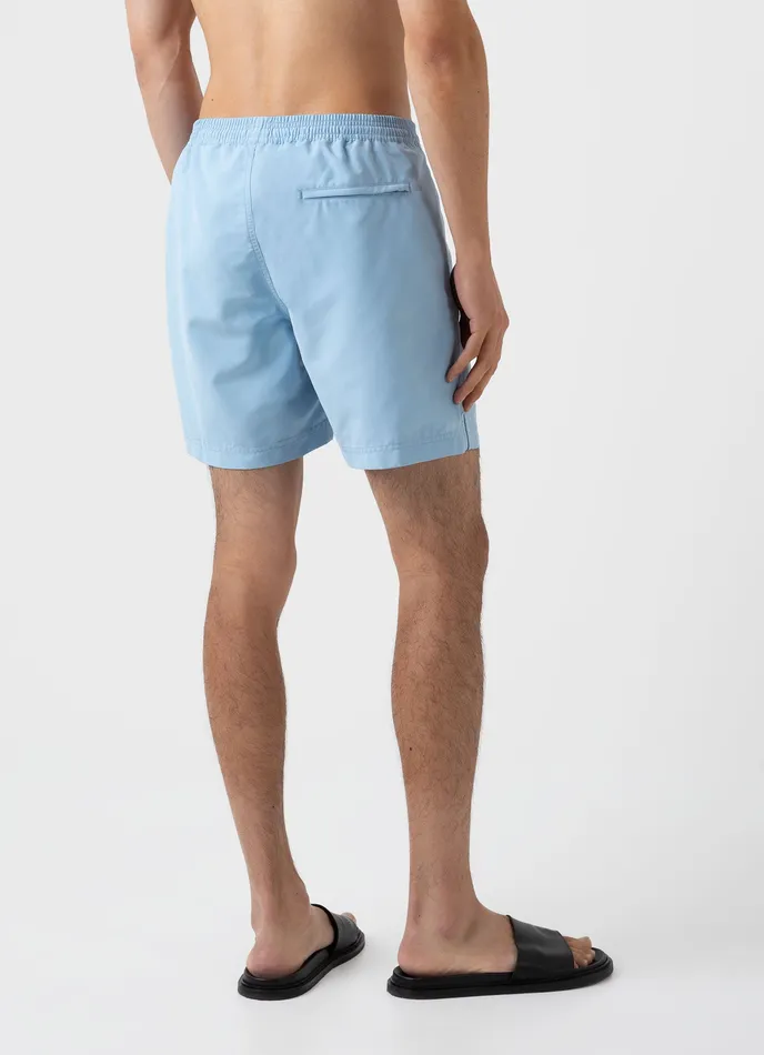 ussunspel Swimwear Men Drawstring Swim Shorts Light Blue