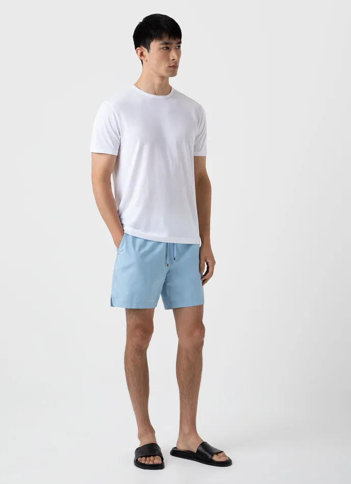 ussunspel Swimwear Men Drawstring Swim Shorts Light Blue