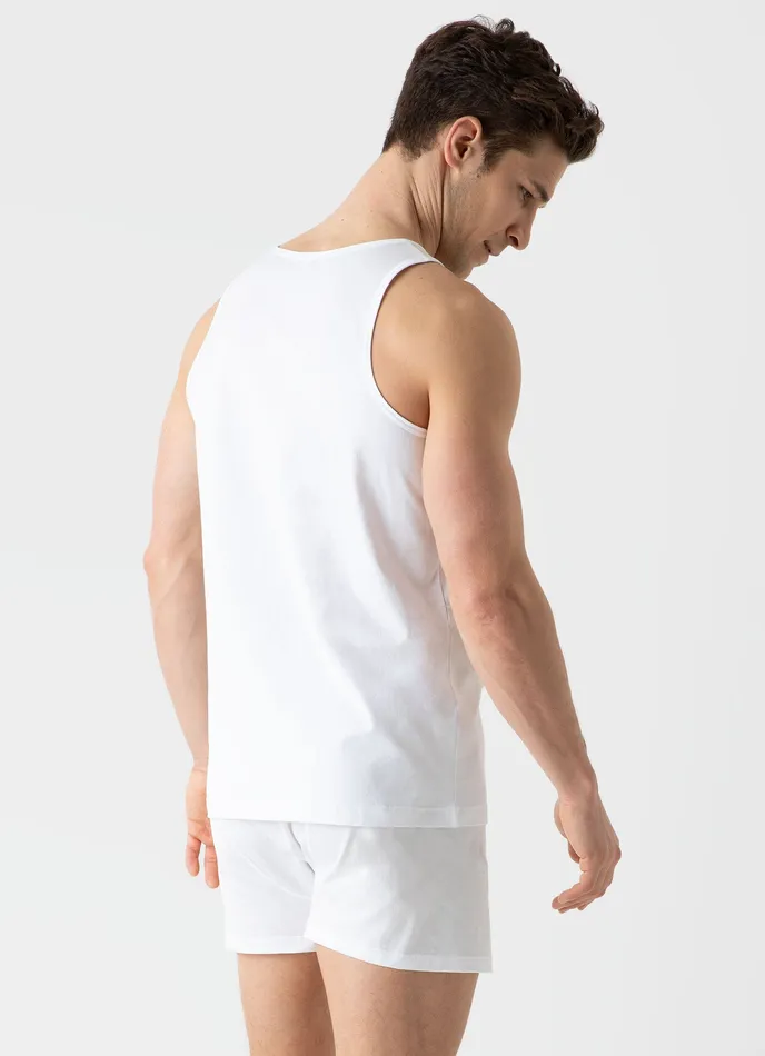 ussunspel Underwear Tops Men Superfine Cotton Underwear Vest White