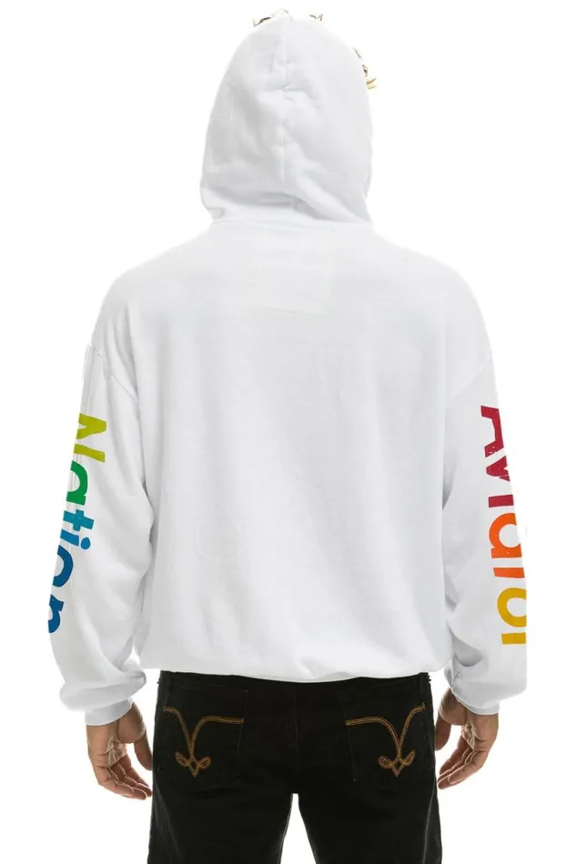 Vail Relaxed Pullover Hoodie 8211 White WomenMen Aviator Nation Hoodies