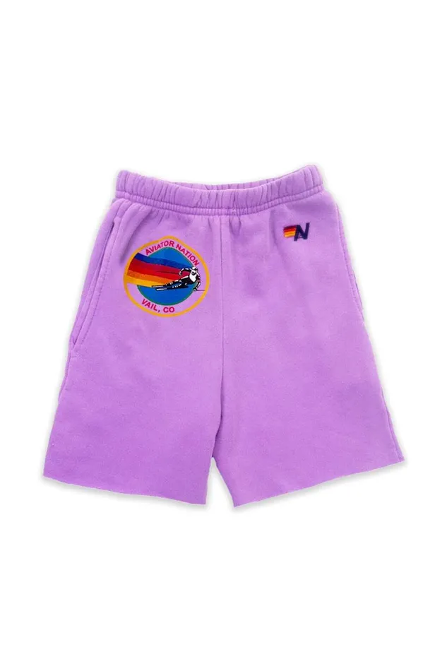 Vail Sweatshorts 8211 Neon Purple Kids Aviator Nation Shorts