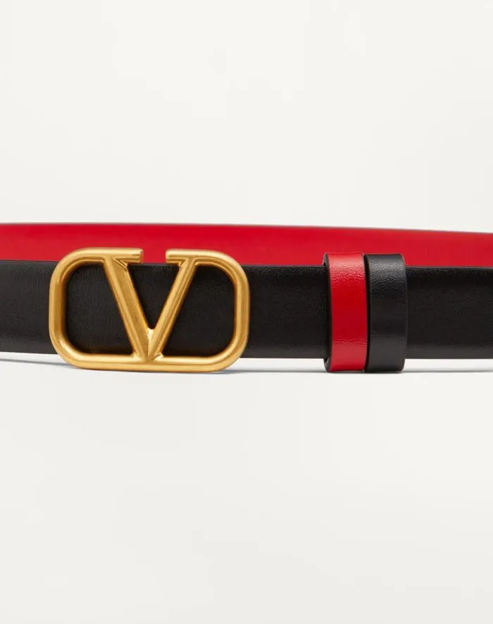 Valentino Belts Woman Reversible Vlogo Signature Belt In Glossy Calfskin 20 Mm For Woman In Smokey Beigeblack Smokey Beigeblack Valentino Belts Woman Reversible Vlogo Signature Belt In Glossy Calfskin 20 Mm For Woman In Smokey Beigeblack Smokey Beigeblack