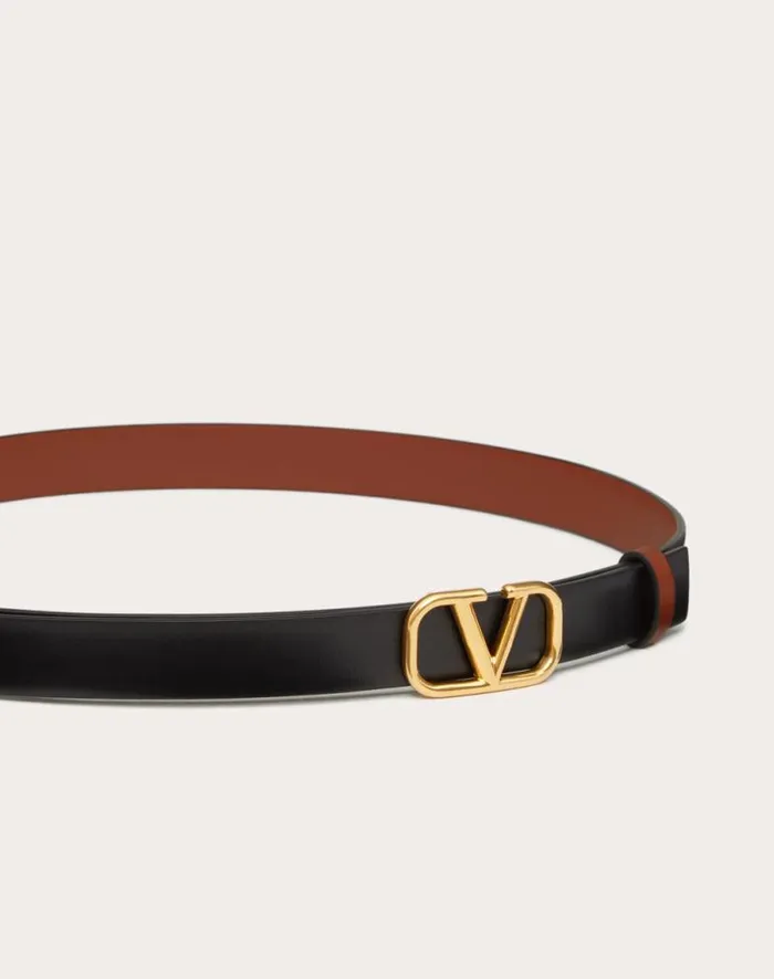 Valentino Belts Woman Reversible Vlogo Signature Belt In Glossy Calfskin 20 Mm For Woman In Smokey Beigeblack Smokey Beigeblack Valentino Belts Woman Reversible Vlogo Signature Belt In Glossy Calfskin 20 Mm For Woman In Smokey Beigeblack Smokey Beigeblack