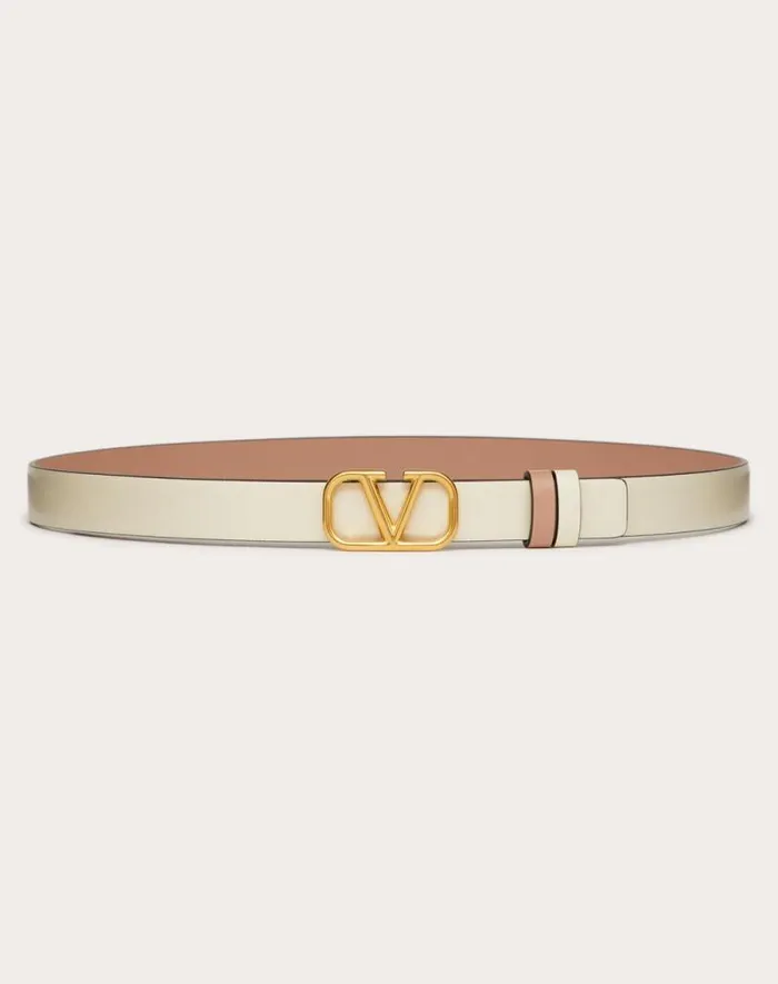 Valentino Belts Woman Reversible Vlogo Signature Belt In Glossy Calfskin 20 Mm For Woman In Smokey Beigeblack Smokey Beigeblack Valentino Belts Woman Reversible Vlogo Signature Belt In Glossy Calfskin 20 Mm For Woman In Smokey Beigeblack Smokey Beigeblack