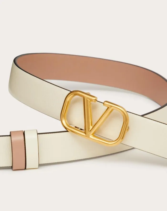Valentino Belts Woman Reversible Vlogo Signature Belt In Glossy Calfskin 20 Mm For Woman In Smokey Beigeblack Smokey Beigeblack Valentino Belts Woman Reversible Vlogo Signature Belt In Glossy Calfskin 20 Mm For Woman In Smokey Beigeblack Smokey Beigeblack
