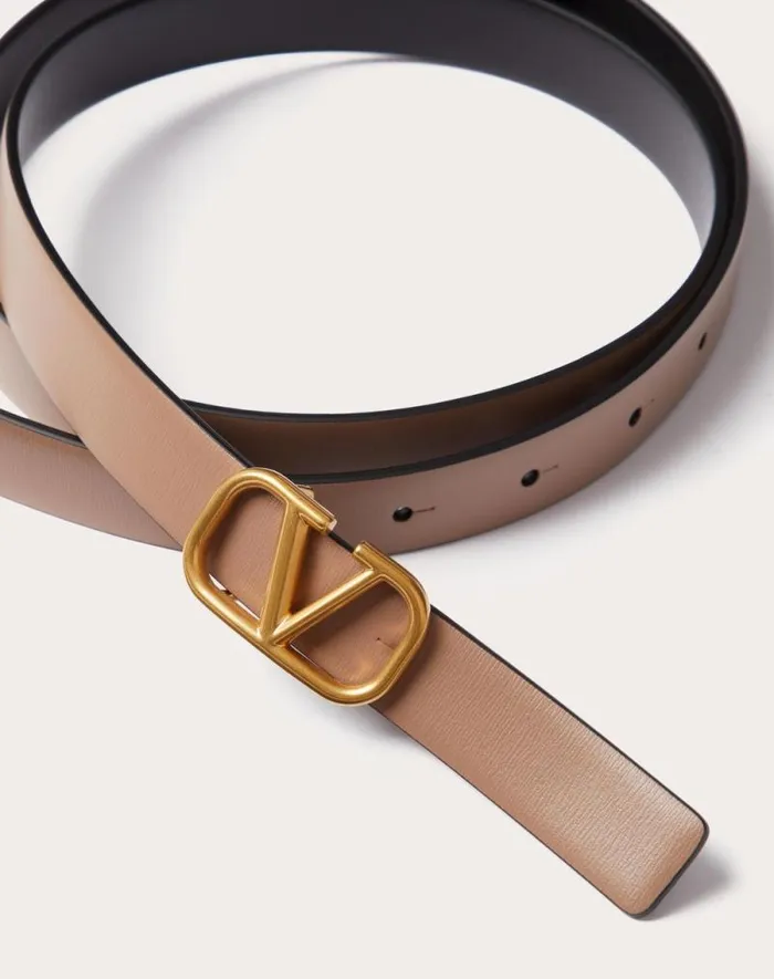 Valentino Belts Woman Reversible Vlogo Signature Belt In Glossy Calfskin 20 Mm For Woman In Smokey Beigeblack Smokey Beigeblack Valentino Belts Woman Reversible Vlogo Signature Belt In Glossy Calfskin 20 Mm For Woman In Smokey Beigeblack Smokey Beigeblack