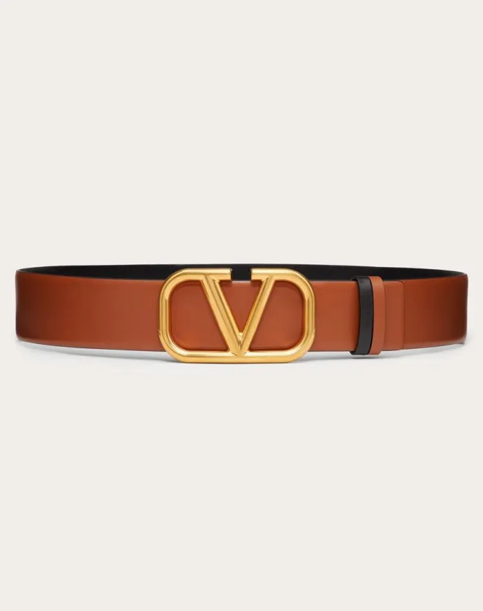 Valentino Belts Woman Reversible Vlogo Signature Belt In Glossy Calfskin 40 Mm For Woman In Saddle Brownblack Saddle Brownblack Valentino Belts Woman Reversible Vlogo Signature Belt In Glossy Calfskin 40 Mm For Woman In Saddle Brownblack Saddle Brownblack