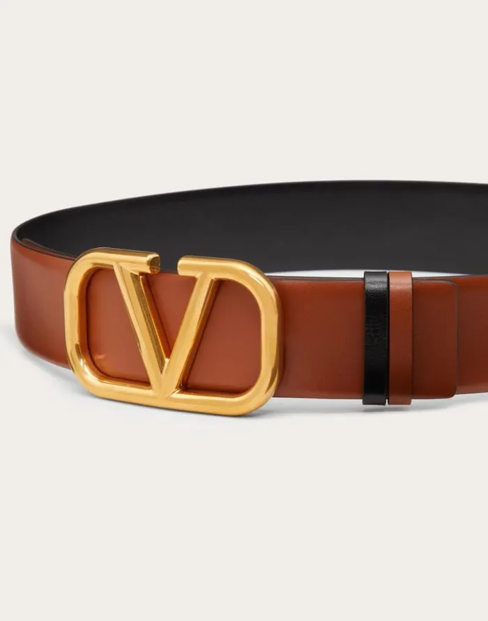 Valentino Belts Woman Reversible Vlogo Signature Belt In Glossy Calfskin 40 Mm For Woman In Saddle Brownblack Saddle Brownblack Valentino Belts Woman Reversible Vlogo Signature Belt In Glossy Calfskin 40 Mm For Woman In Saddle Brownblack Saddle Brownblack
