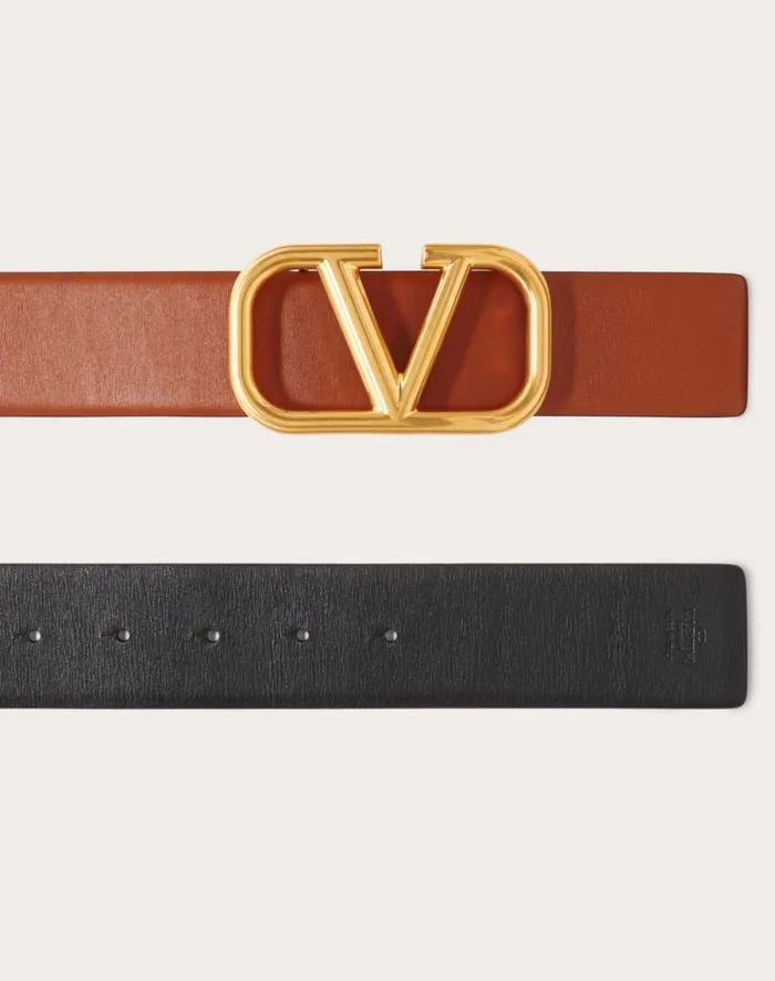 Valentino Belts Woman Reversible Vlogo Signature Belt In Glossy Calfskin 40 Mm For Woman In Saddle Brownblack Saddle Brownblack Valentino Belts Woman Reversible Vlogo Signature Belt In Glossy Calfskin 40 Mm For Woman In Saddle Brownblack Saddle Brownblack