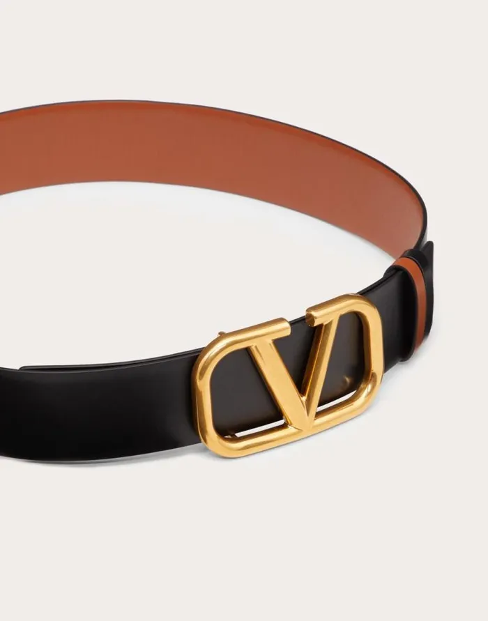 Valentino Belts Woman Reversible Vlogo Signature Belt In Glossy Calfskin 40 Mm For Woman In Saddle Brownblack Saddle Brownblack Valentino Belts Woman Reversible Vlogo Signature Belt In Glossy Calfskin 40 Mm For Woman In Saddle Brownblack Saddle Brownblack