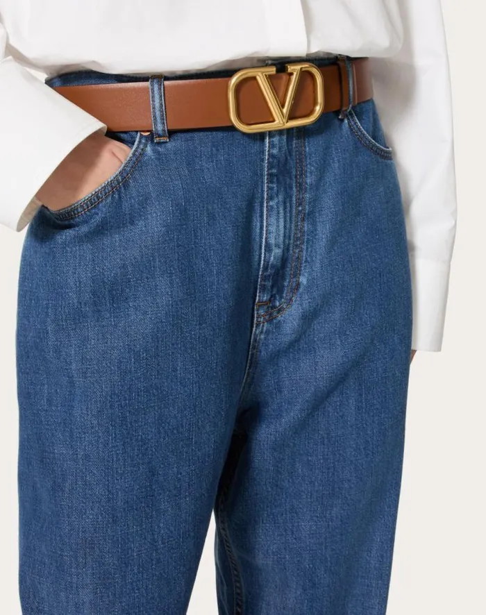 Valentino Belts Woman Reversible Vlogo Signature Belt In Glossy Calfskin 40 Mm For Woman In Saddle Brownblack Saddle Brownblack Valentino Belts Woman Reversible Vlogo Signature Belt In Glossy Calfskin 40 Mm For Woman In Saddle Brownblack Saddle Brownblack