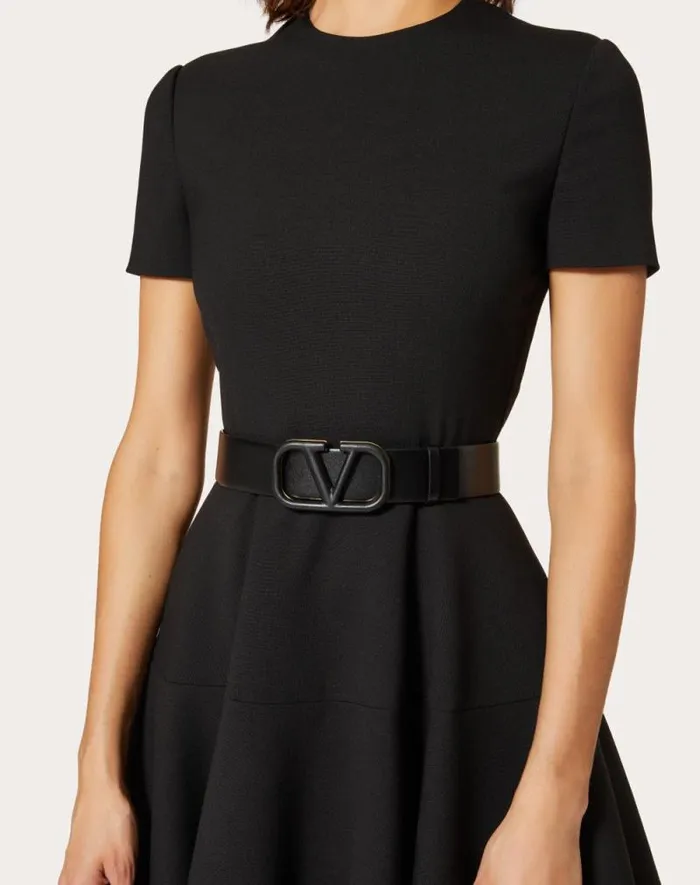Valentino Belts Woman Vlogo Signature Belt In Glossy Calfskin 40mm For Woman In Black Black