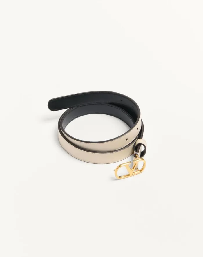 Valentino Belts Woman Vlogo Signature Belt In Shiny Calfskin 20 Mm For Woman In Ivory Ivory Valentino Belts Woman Vlogo Signature Belt In Shiny Calfskin 20 Mm For Woman In Ivory Ivory