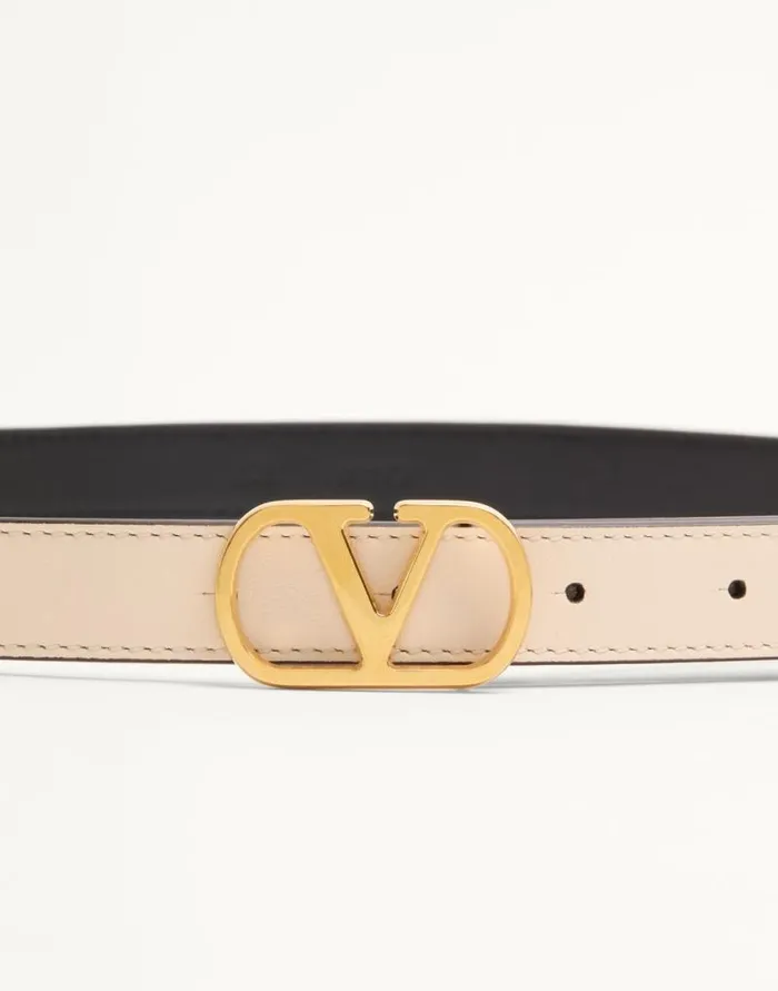 Valentino Belts Woman Vlogo Signature Belt In Shiny Calfskin 20 Mm For Woman In Ivory Ivory Valentino Belts Woman Vlogo Signature Belt In Shiny Calfskin 20 Mm For Woman In Ivory Ivory