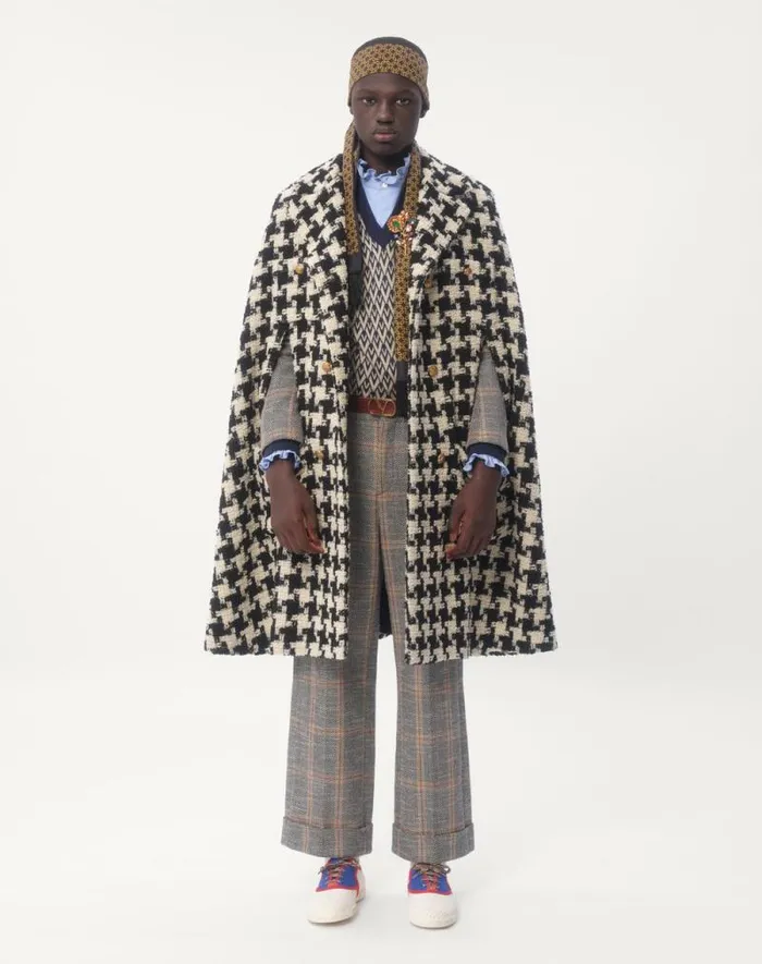 Valentino Coats And Blazers Man Singlebreasted Wool Blend Jacket With Check Pattern For Man In Ivorycamelblack Ivorycamelblack Valentino Coats And Blazers Man Singlebreasted Wool Blend Jacket With Check Pattern For Man In Ivorycamelblack Ivorycamelblack
