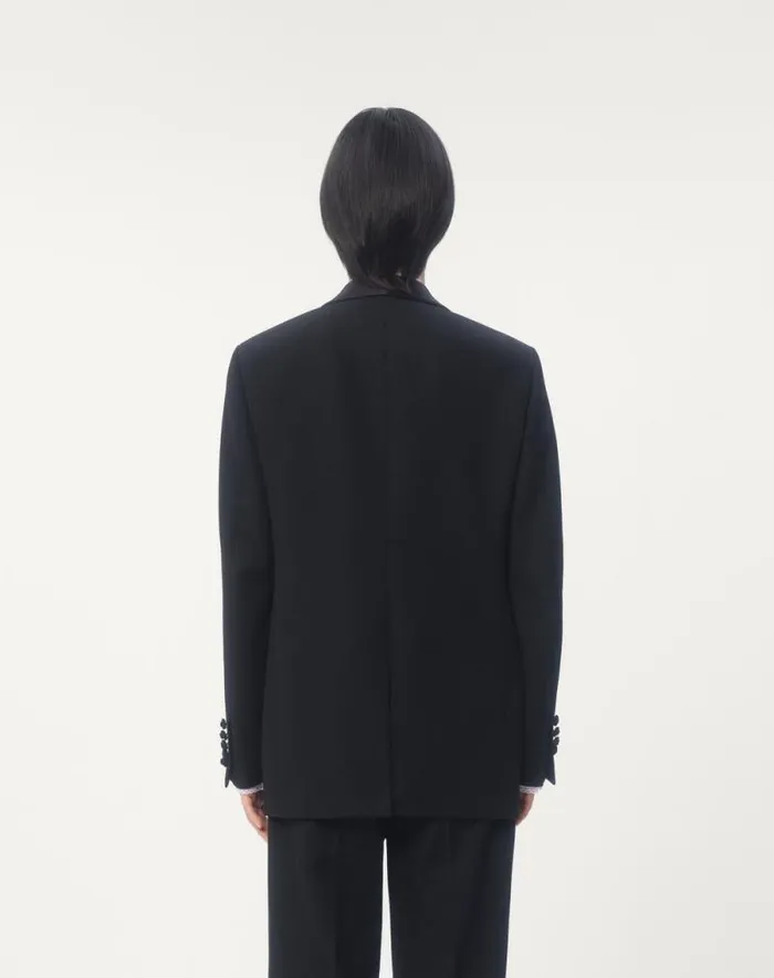 Valentino Coats And Blazers Man Wool Tuxedo Jacket For Man In Black Black Valentino Coats And Blazers Man Wool Tuxedo Jacket For Man In Black Black