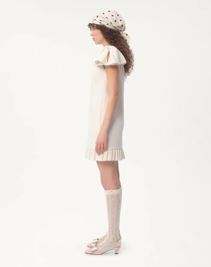 Valentino Dresses Woman Crepe Couture Short Dress For Woman In Ivory Ivory