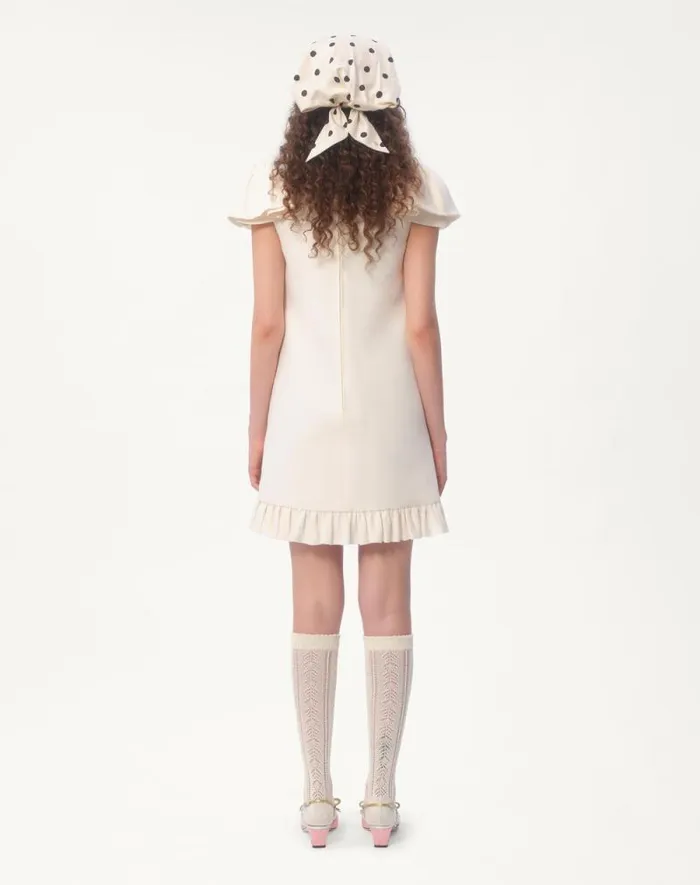 Valentino Dresses Woman Crepe Couture Short Dress For Woman In Ivory Ivory
