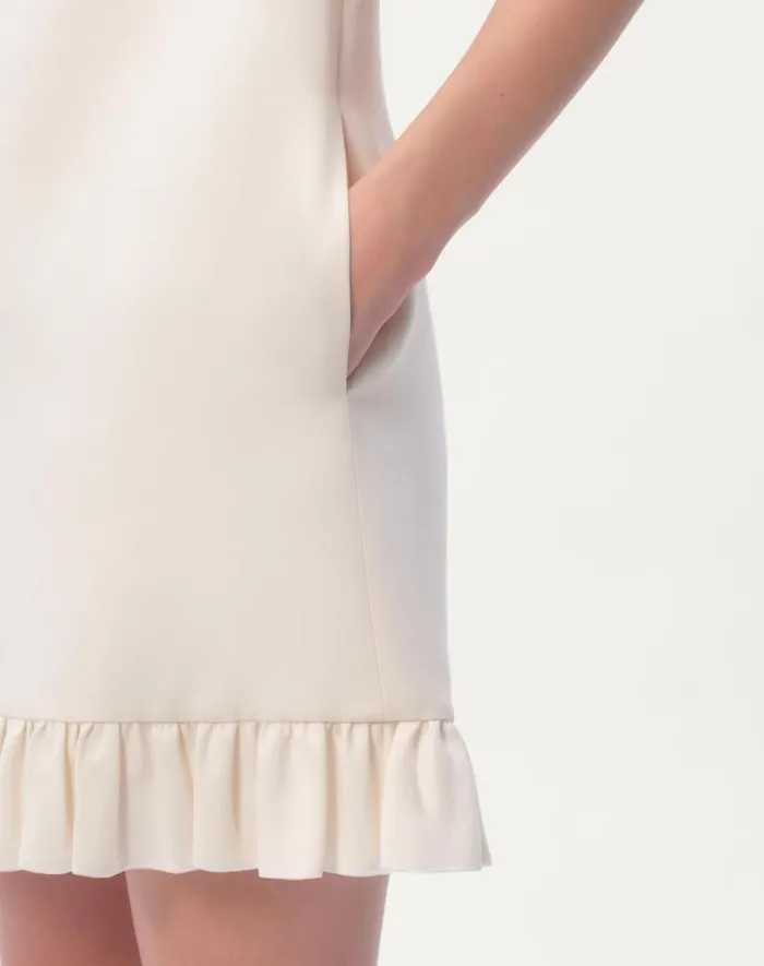 Valentino Dresses Woman Crepe Couture Short Dress For Woman In Ivory Ivory