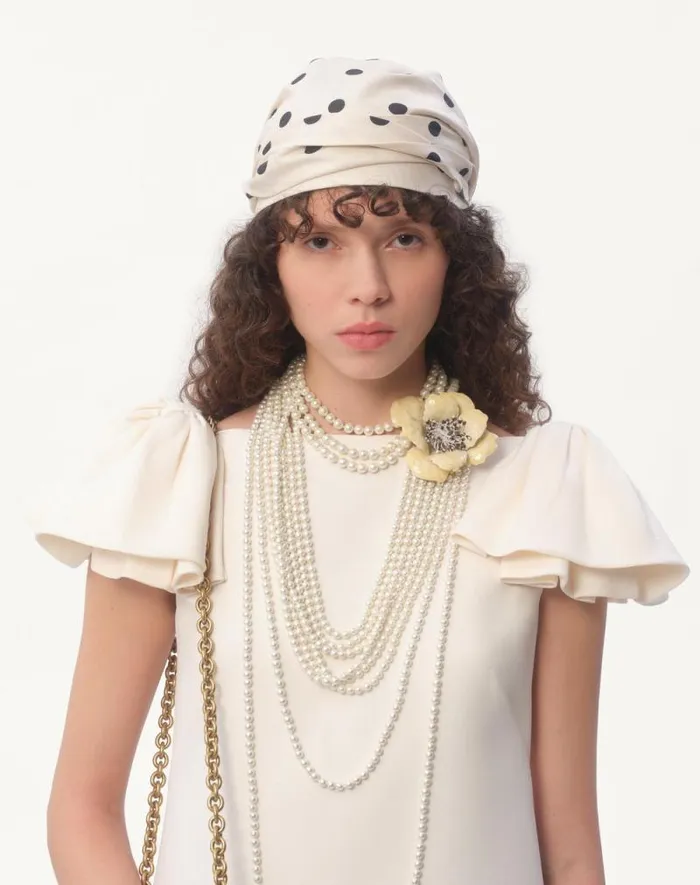 Valentino Dresses Woman Crepe Couture Short Dress For Woman In Ivory Ivory
