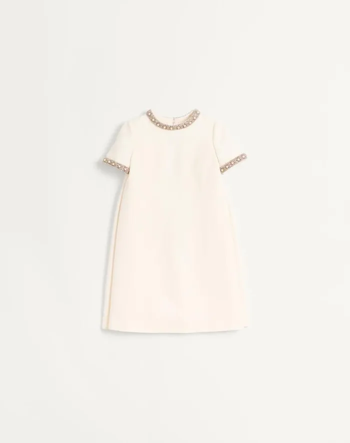 Valentino Dresses Woman Embroidered Crepe Couture Short Dress For Woman In Light Pinkmulticolour Light Pinkmulticolour Valentino Dresses Woman Embroidered Crepe Couture Short Dress For Woman In Light Pinkmulticolour Light Pinkmulticolour