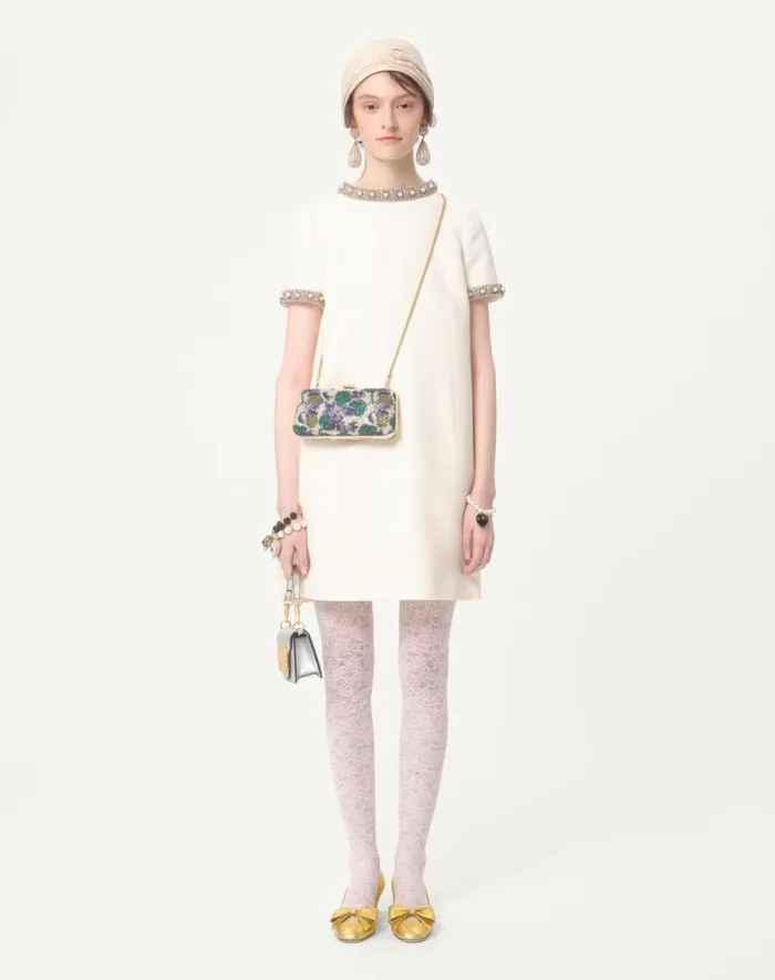 Valentino Dresses Woman Embroidered Crepe Couture Short Dress For Woman In Light Pinkmulticolour Light Pinkmulticolour Valentino Dresses Woman Embroidered Crepe Couture Short Dress For Woman In Light Pinkmulticolour Light Pinkmulticolour