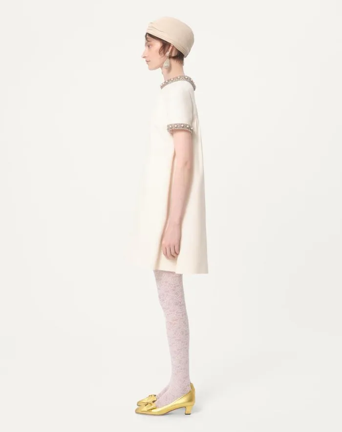 Valentino Dresses Woman Embroidered Crepe Couture Short Dress For Woman In Light Pinkmulticolour Light Pinkmulticolour Valentino Dresses Woman Embroidered Crepe Couture Short Dress For Woman In Light Pinkmulticolour Light Pinkmulticolour