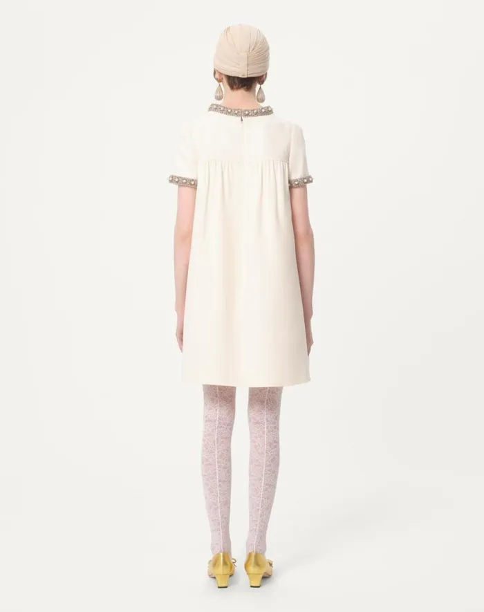 Valentino Dresses Woman Embroidered Crepe Couture Short Dress For Woman In Light Pinkmulticolour Light Pinkmulticolour Valentino Dresses Woman Embroidered Crepe Couture Short Dress For Woman In Light Pinkmulticolour Light Pinkmulticolour