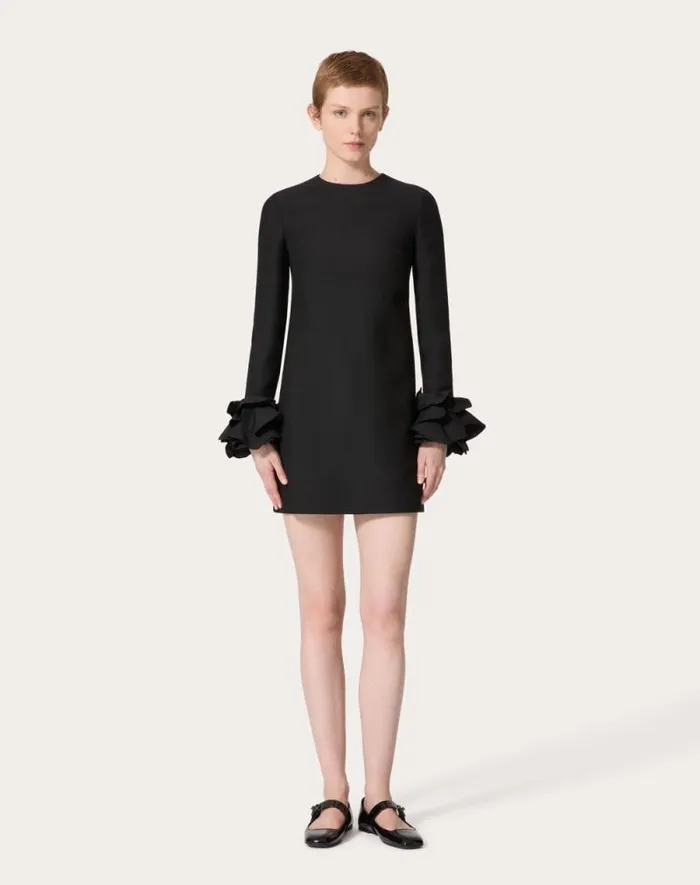 Valentino Dresses Woman Embroidered Crepe Couture Short Dress For Woman In Red Red