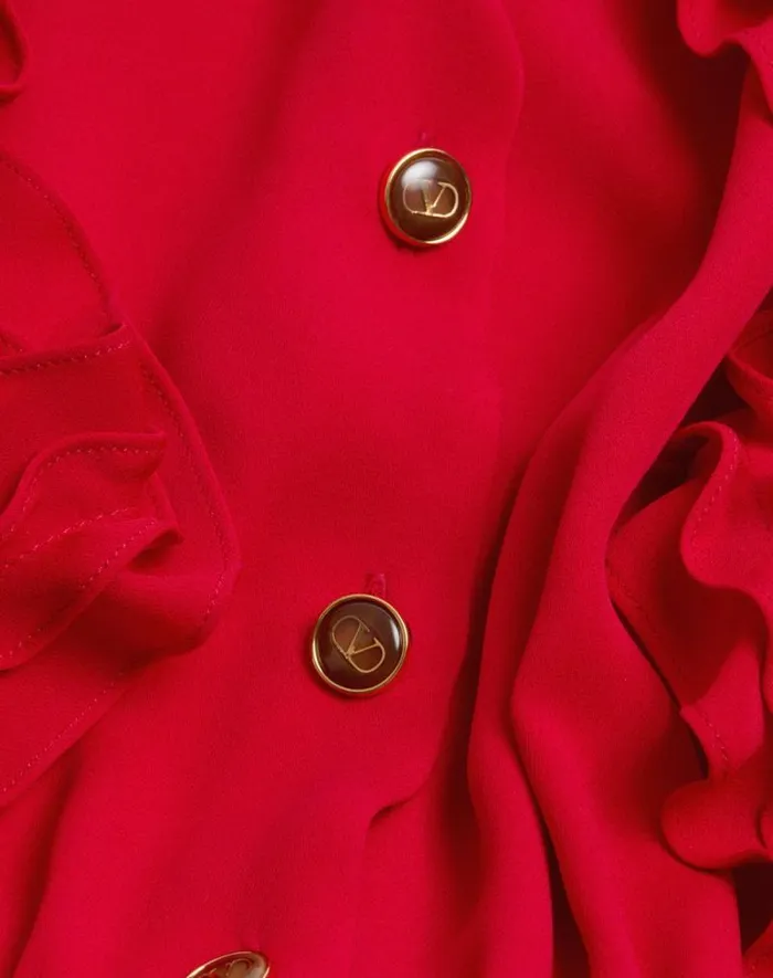 Valentino Dresses Woman Georgette Midi Dress For Woman In Red Red