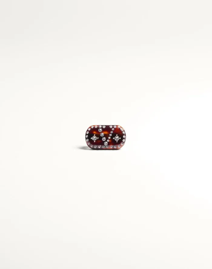 Valentino Hair Accessories Woman Vlogo Signature Hair Clip In Resin Metal And Crystals For Woman In Multicolor Multicolor Valentino Hair Accessories Woman Vlogo Signature Hair Clip In Resin Metal And Crystals For Woman In Multicolor Multicolor