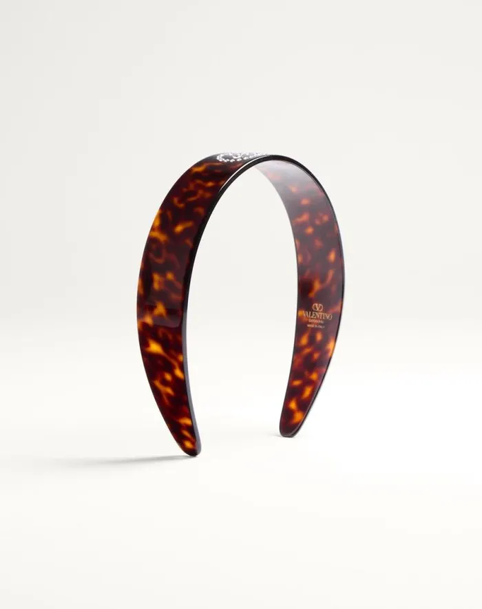 Valentino Hair Accessories Woman Vlogo Signature Headband In Resin Metal And Crystals For Woman In Multicolor Multicolor Valentino Hair Accessories Woman Vlogo Signature Headband In Resin Metal And Crystals For Woman In Multicolor Multicolor