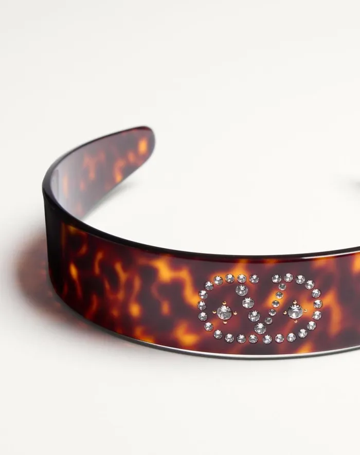 Valentino Hair Accessories Woman Vlogo Signature Headband In Resin Metal And Crystals For Woman In Multicolor Multicolor Valentino Hair Accessories Woman Vlogo Signature Headband In Resin Metal And Crystals For Woman In Multicolor Multicolor