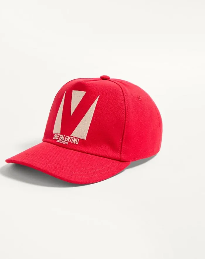 Valentino Hats And Gloves WomanMan Chez Valentino Cotton Baseball Cap With Embroidery For Man In Ivoryblack Ivoryblack Valentino Hats And Gloves WomanMan Chez Valentino Cotton Baseball Cap With Embroidery For Man In Ivoryblack Ivoryblack