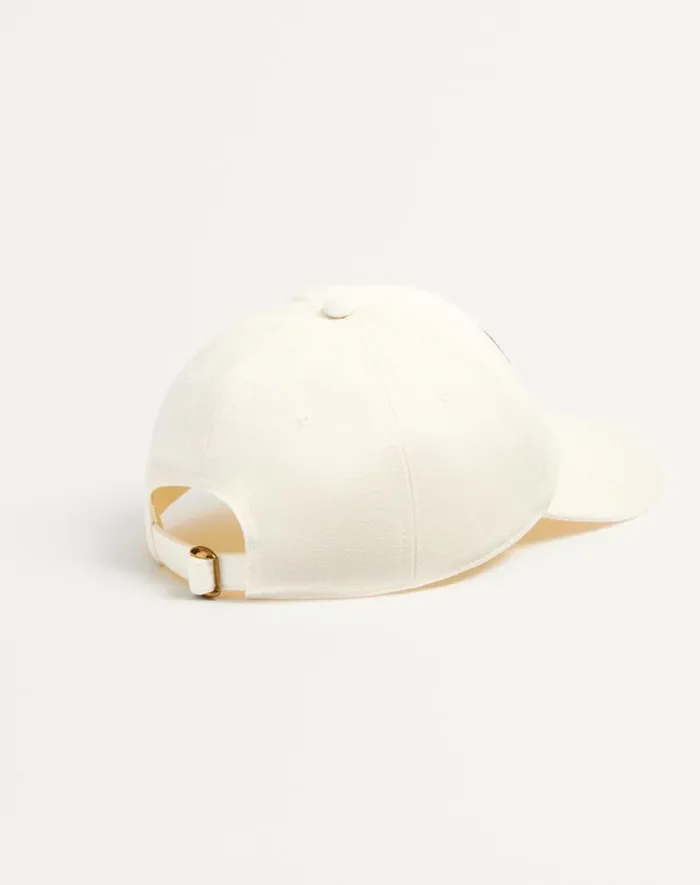 Valentino Hats And Gloves WomanMan Chez Valentino Cotton Baseball Cap With Embroidery For Man In Ivoryblack Ivoryblack Valentino Hats And Gloves WomanMan Chez Valentino Cotton Baseball Cap With Embroidery For Man In Ivoryblack Ivoryblack
