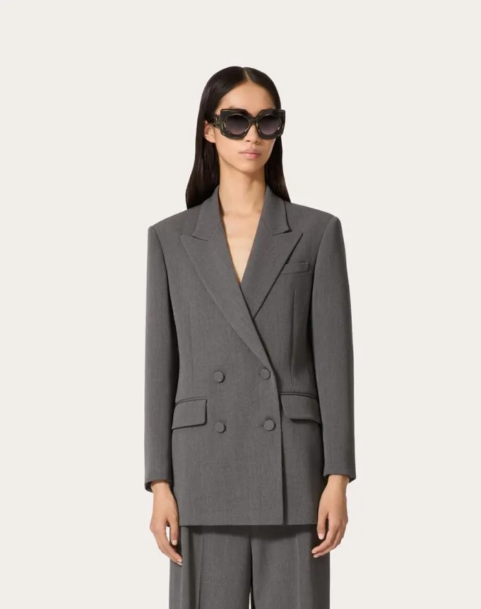 Valentino Jackets And Blazers Woman Active Gabardine Jacket For Woman In Grey Grey Valentino Jackets And Blazers Woman Active Gabardine Jacket For Woman In Grey Grey