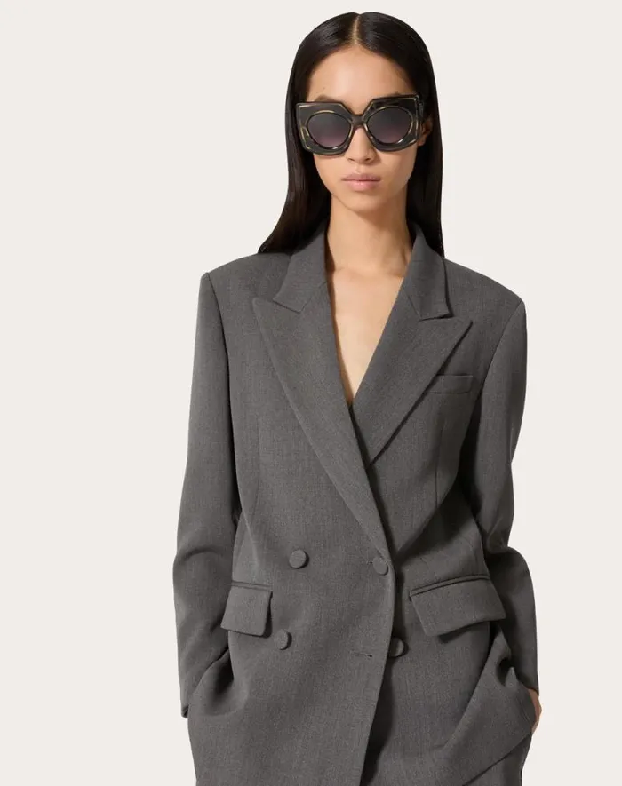 Valentino Jackets And Blazers Woman Active Gabardine Jacket For Woman In Grey Grey Valentino Jackets And Blazers Woman Active Gabardine Jacket For Woman In Grey Grey