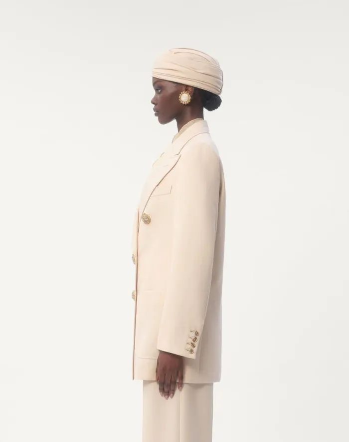 Valentino Jackets And Blazers Woman Blazer In Diagonal Dry Wool For Woman In Ivory Ivory Valentino Jackets And Blazers Woman Blazer In Diagonal Dry Wool For Woman In Ivory Ivory