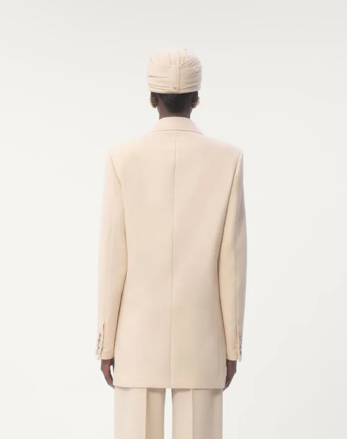 Valentino Jackets And Blazers Woman Blazer In Diagonal Dry Wool For Woman In Ivory Ivory Valentino Jackets And Blazers Woman Blazer In Diagonal Dry Wool For Woman In Ivory Ivory