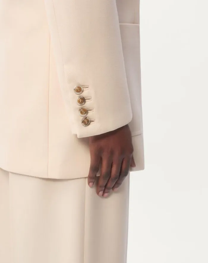 Valentino Jackets And Blazers Woman Blazer In Diagonal Dry Wool For Woman In Ivory Ivory Valentino Jackets And Blazers Woman Blazer In Diagonal Dry Wool For Woman In Ivory Ivory