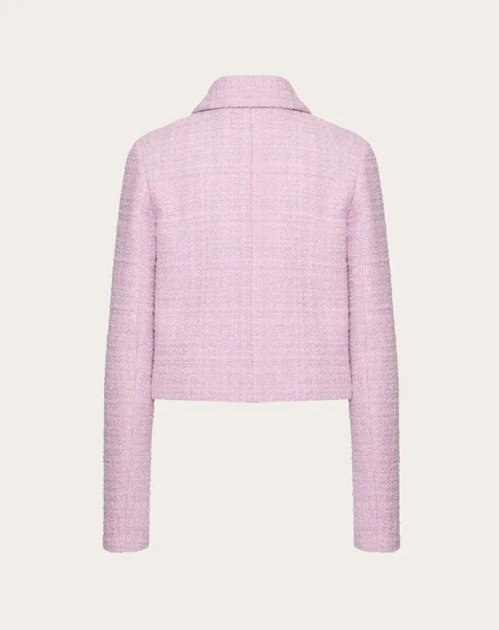 Valentino Jackets And Blazers Woman Glace Tweed Jacket For Woman In Lilac Lilac