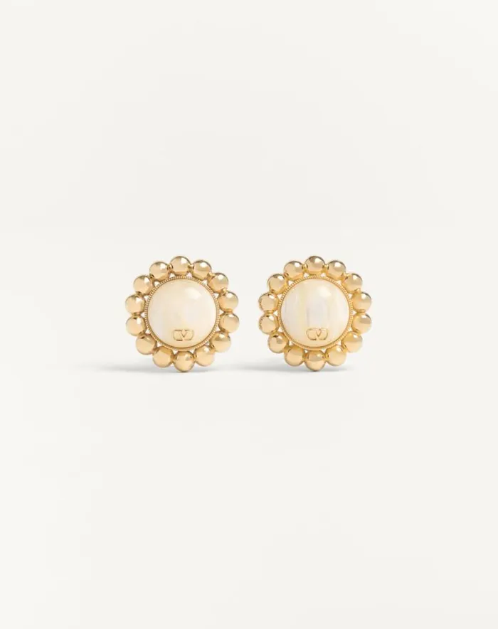 Valentino Jewelry Woman Pas Plus Metal And Pearl Earrings For Woman In Multicolor Multicolor Valentino Jewelry Woman Pas Plus Metal And Pearl Earrings For Woman In Multicolor Multicolor