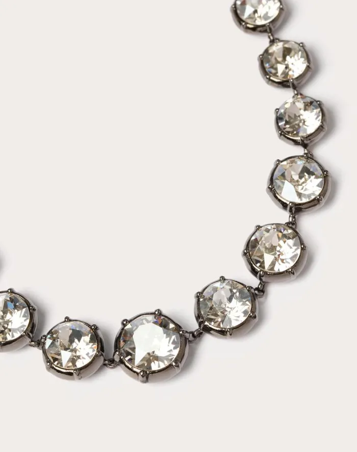 Valentino Jewelry Woman Vlogo Signature Metal And Swarovski Crystal Necklace For Woman In Crystalsilver Crystalsilver Valentino Jewelry Woman Vlogo Signature Metal And Swarovski Crystal Necklace For Woman In Crystalsilver Crystalsilver