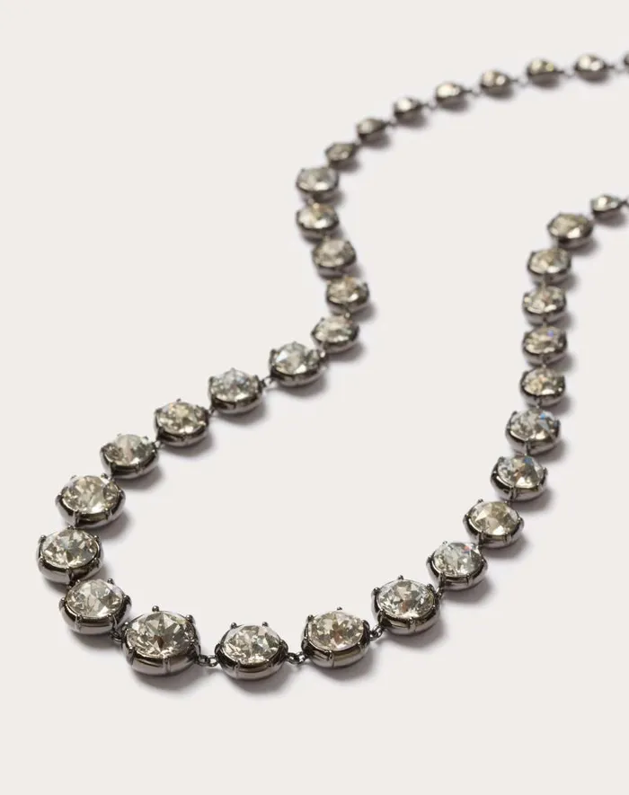 Valentino Jewelry Woman Vlogo Signature Metal And Swarovski Crystal Necklace For Woman In Crystalsilver Crystalsilver Valentino Jewelry Woman Vlogo Signature Metal And Swarovski Crystal Necklace For Woman In Crystalsilver Crystalsilver