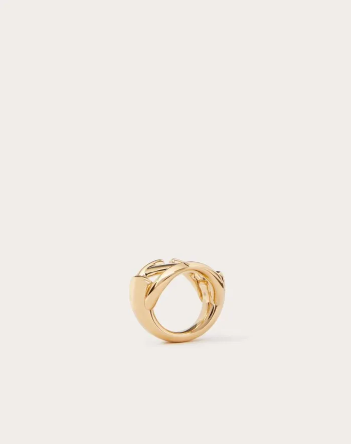 Valentino Jewelry Woman Vlogo The Bold Edition Metal Ring For Woman In Gold Gold Valentino Jewelry Woman Vlogo The Bold Edition Metal Ring For Woman In Gold Gold