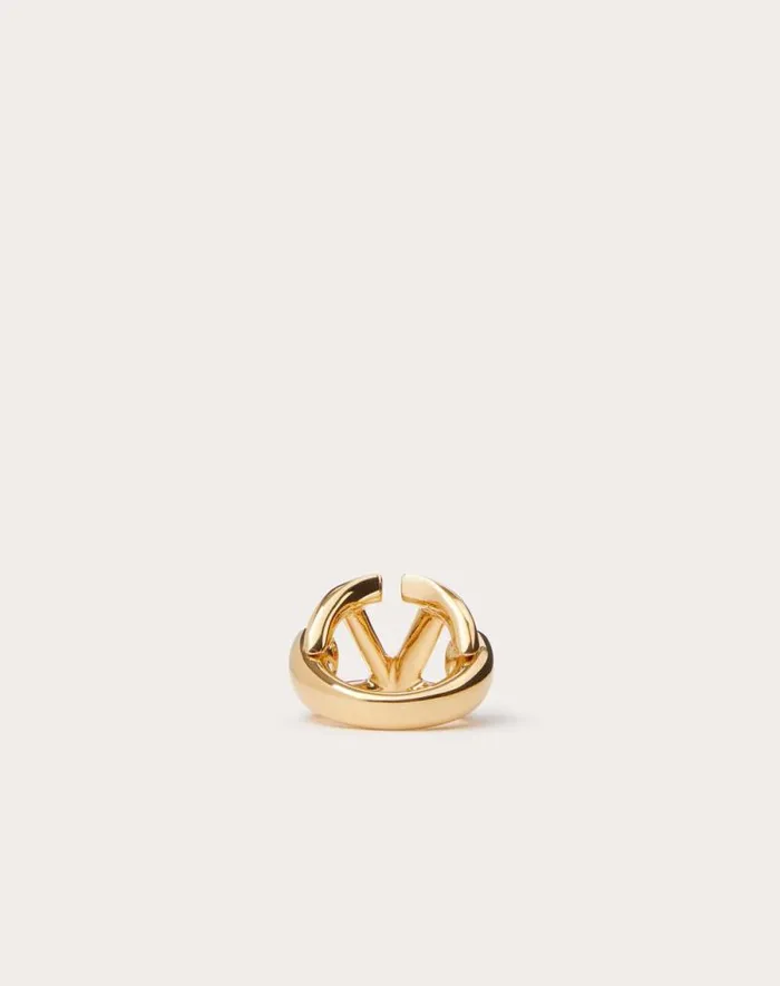 Valentino Jewelry Woman Vlogo The Bold Edition Metal Ring For Woman In Gold Gold Valentino Jewelry Woman Vlogo The Bold Edition Metal Ring For Woman In Gold Gold